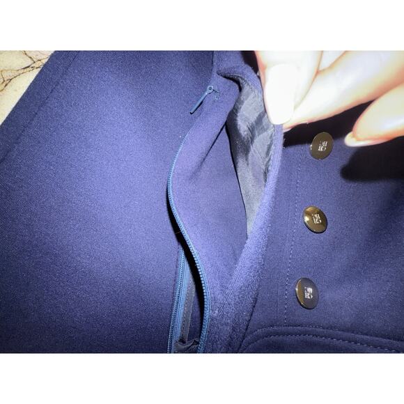 Caroline Herrera Royal Blue Pants Silver Buttons , Sz 31x26, 15” Rise - Picture 5 of 8